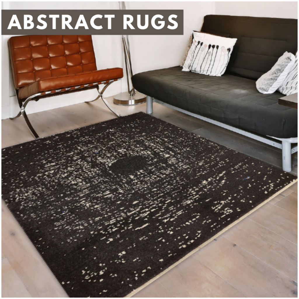 abstract rugs in a modern home