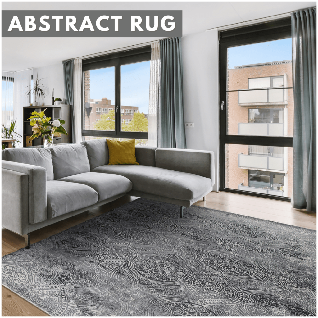 abstract rugs from Rug Source supporting a modern home with spring decor trends