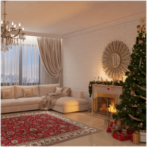 holiday decorating with rugs