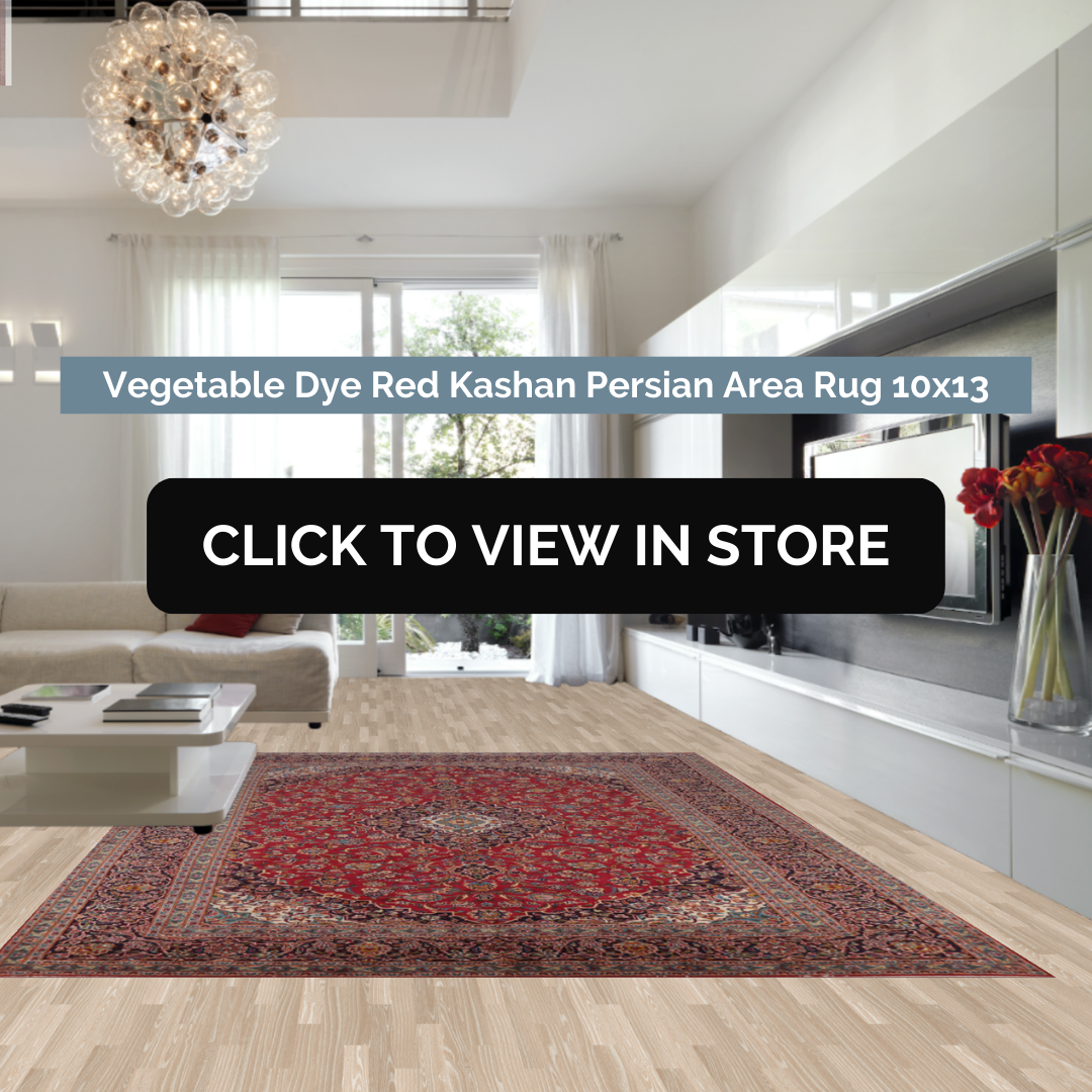 Vegetable dye red kashan persian area rug