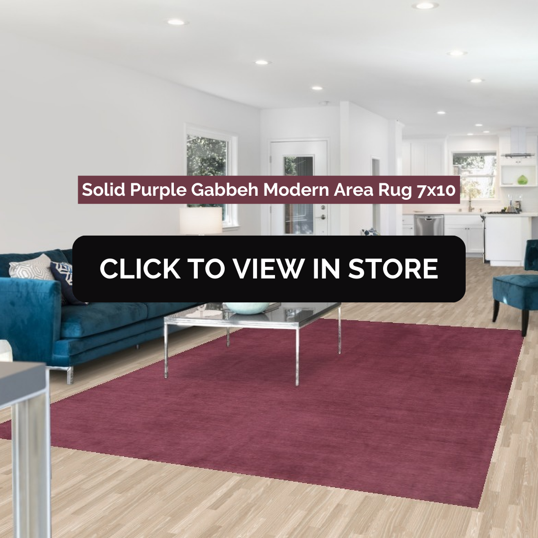 Solid purple gabbeh modern area rug