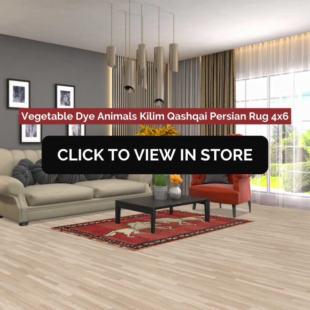 Vegetable-dyed red kilim Qashqai Persian rug