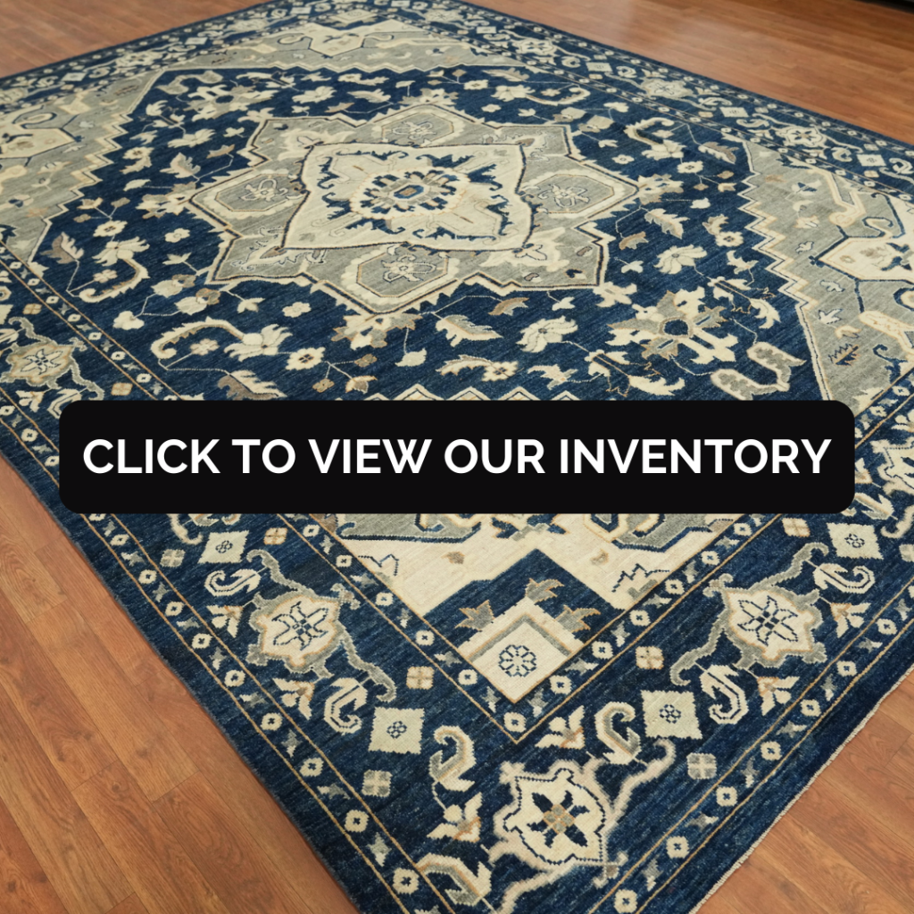 Vegetable Dye Wool Oushak Turkish Area Rug 9x12
This Turkish Oushak rug showcases vegetable-dyed wool in rich blue hues with beige and cream floral designs. The rug is displayed on a warm wood floor, highlighting its traditional craftsmanship and soothing palette.