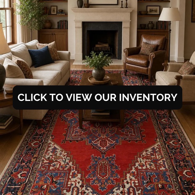 This exquisite rug showcases a captivating medallion design centered on a deep crimson field. Intricately woven with geometric motifs in vibrant blues and rich earthy tones, it evokes a sense of timeless elegance and classic style. Perfect for adding a bold yet sophisticated touch to any space, this rug effortlessly commands attention while still complementing various decor styles. A Beautiful Genuine Iran ( Persia ) Heriz rug is Hand Knotted by skillful weavers in Iran ( Persia ) with 100% Wool Material. This rug is in Very Good (Low Pile-Abrash) condition. dimensions are 12' 2'' X 8' 3'' in foot and 371 X 251 in centimeter. the primary color is Red. Our Used Hand-Knotted Rugs are Professionally Washed & Cleaned. This rug comes with free shipping and 30 days return for full refund with no question asked. At Rugsource we offer 100% Satisfaction guaranteed at the wholesale price so everyone can have a beautiful rug in their house to bring warmth and joy by adding a handmade rug.